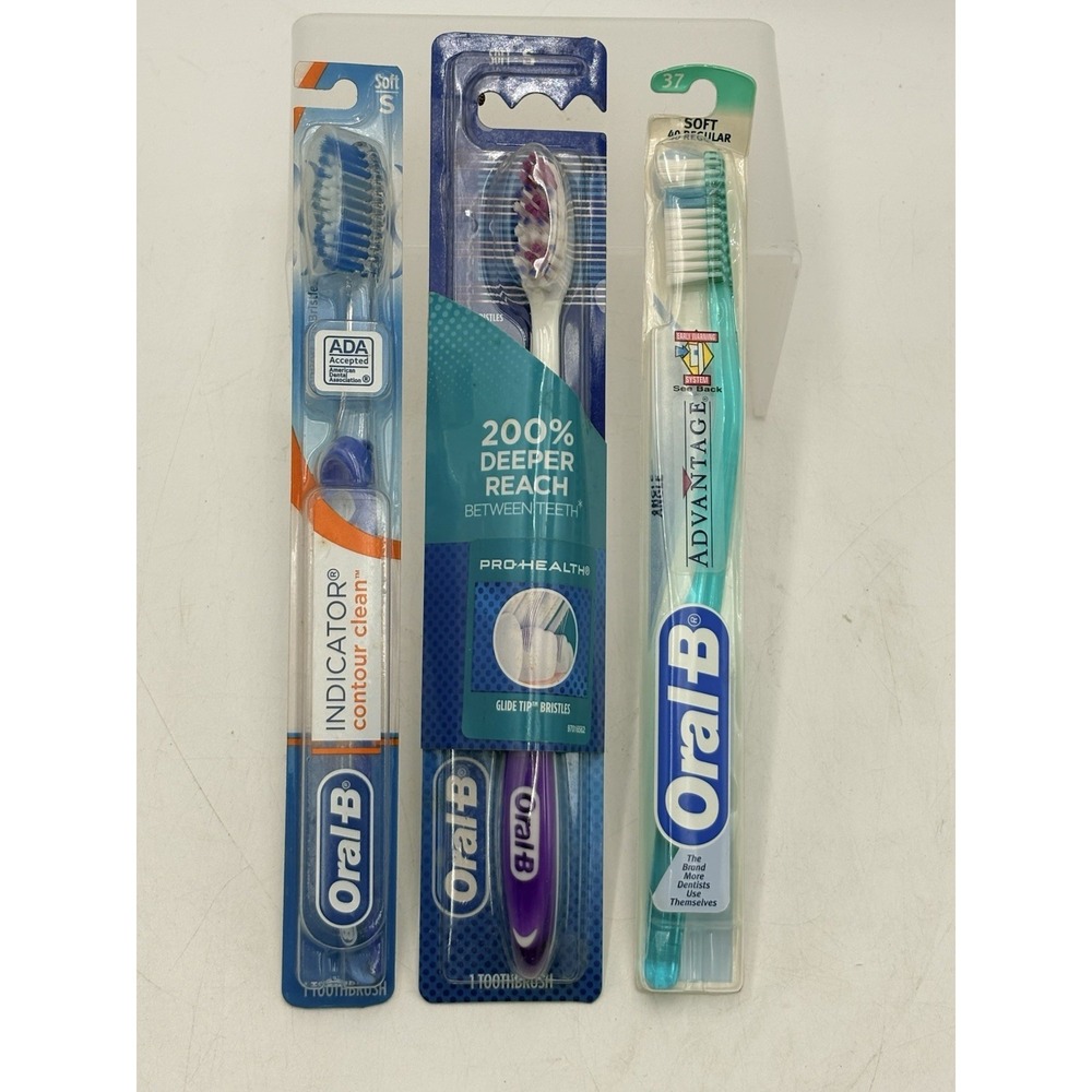 Oral-B Toothbrush Lot 3 Soft Indicator Pro-Health Advantage New